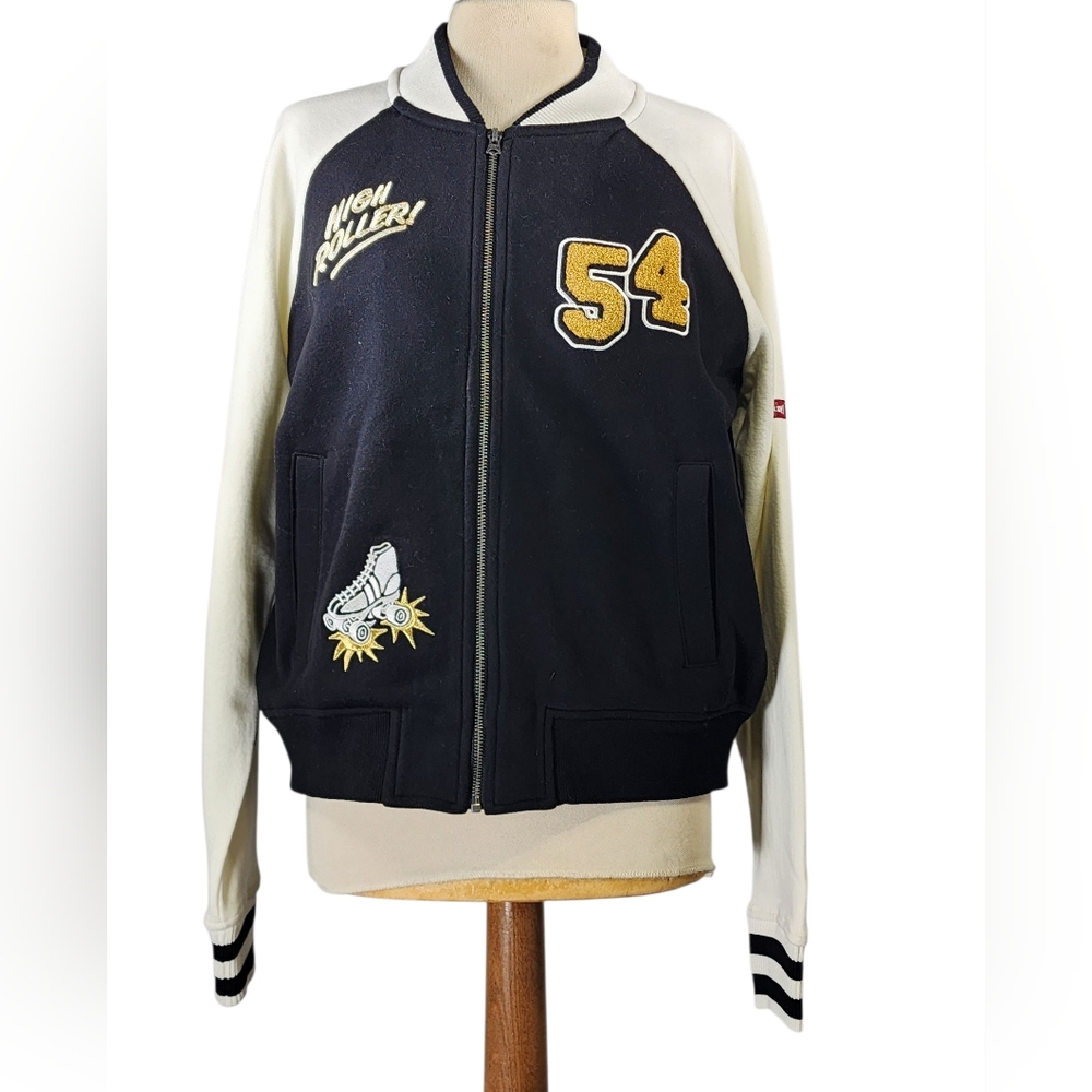 Superdry Black and White Jacket with Patches